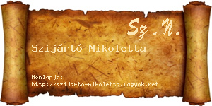 Szijártó Nikoletta névjegykártya